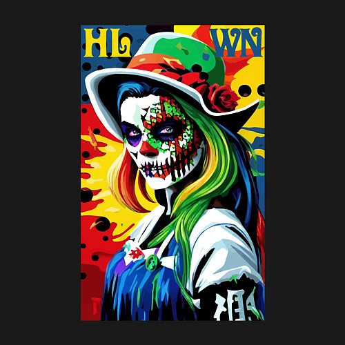 Мужской свитшот Girl witch - pop art / Черный – фото 3