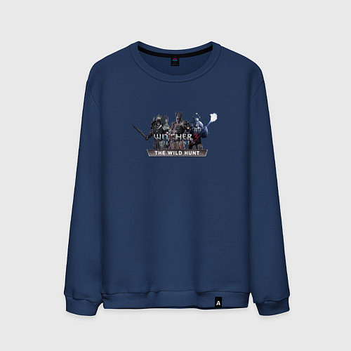 Мужской свитшот Ведьмак 3 дикая охота лого / Тёмно-синий – фото 1