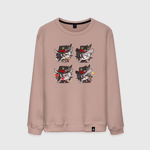 Мужской свитшот Бутхилл стикеры / Пыльно-розовый – фото 1