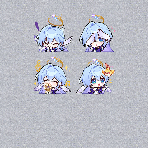 Мужской свитшот Зарянка стикеры / Меланж – фото 3