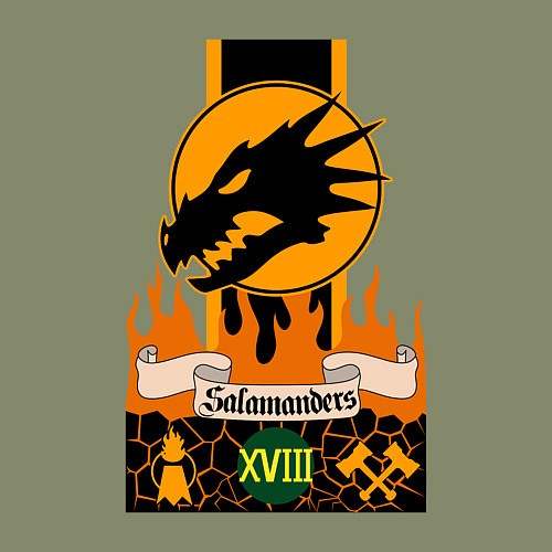 Мужской свитшот Salamanders Warhammer 40k / Авокадо – фото 3