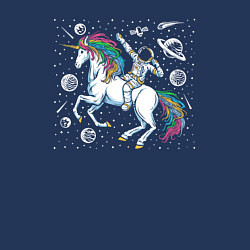 Свитшот хлопковый мужской Космонавт на единороге, цвет: тёмно-синий — фото 2