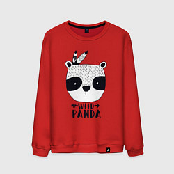 Свитшот хлопковый мужской Wild panda, цвет: красный