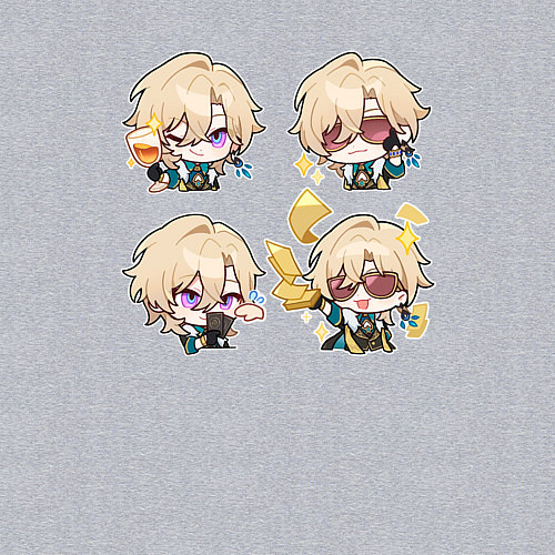 Мужской свитшот Авантюрин стикеры / Меланж – фото 3