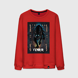 Свитшот хлопковый мужской Fenrir black vinyl, цвет: красный