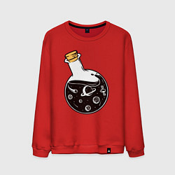 Свитшот хлопковый мужской Space in a bottle, цвет: красный