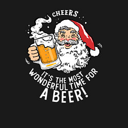 Свитшот хлопковый мужской Санта Клаус с кружкой пива, цвет: черный — фото 2