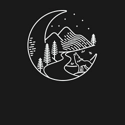 Свитшот хлопковый мужской Ночной волк, цвет: черный — фото 2