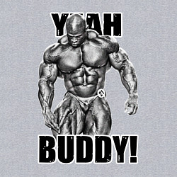 Свитшот хлопковый мужской Ronnie Coleman- yeah buddy, цвет: меланж — фото 2