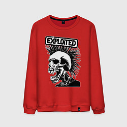 Свитшот хлопковый мужской The exploited - punk skull, цвет: красный