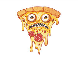 Свитшот хлопковый мужской Pizza face, цвет: белый — фото 2