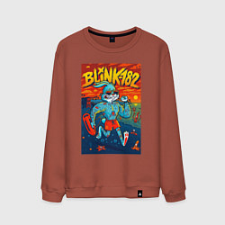 Свитшот хлопковый мужской Blink 182 rock, цвет: кирпичный