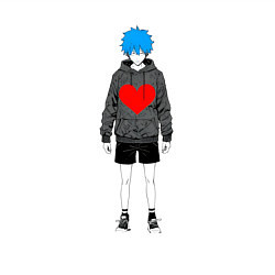 Свитшот хлопковый мужской Мальчик аниме с сердцем, цвет: белый — фото 2