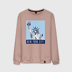 Свитшот хлопковый мужской New York style, цвет: пыльно-розовый