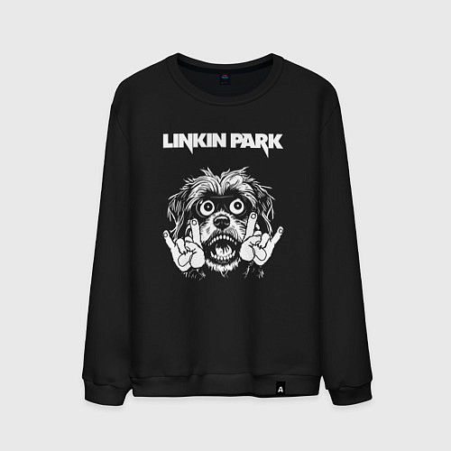 Мужской свитшот Linkin Park rock dog / Черный – фото 1