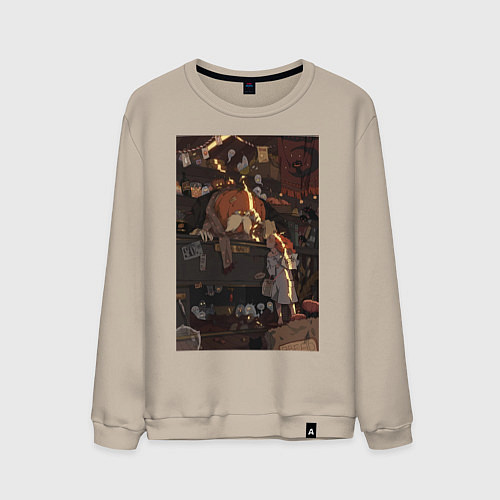 Мужской свитшот Тыква мистика / Миндальный – фото 1