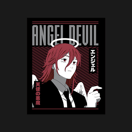 Мужской свитшот Человек-бензопила Angel Devil / Черный – фото 3