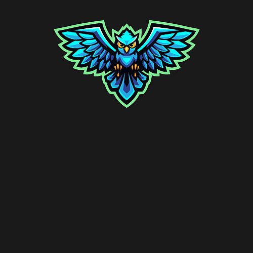 Мужской свитшот Неоновая совушка / Черный – фото 3