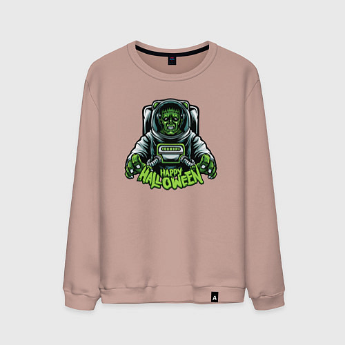 Мужской свитшот Франкенштейн хэллоуин / Пыльно-розовый – фото 1
