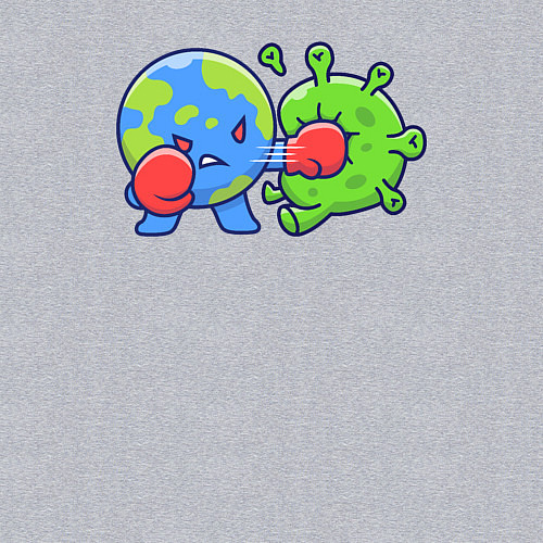 Мужской свитшот Удар по вирусу / Меланж – фото 3