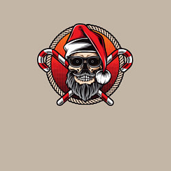 Свитшот хлопковый мужской Skull Santa, цвет: миндальный — фото 2