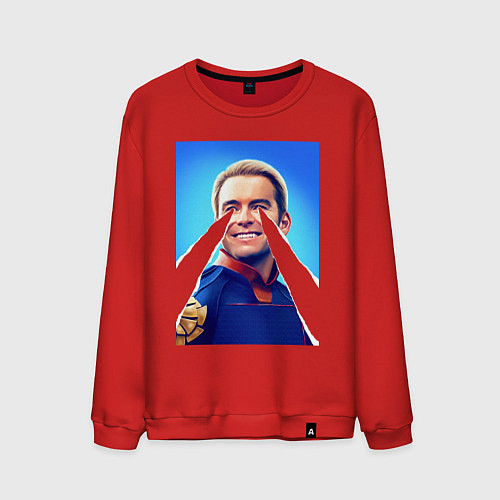 Мужской свитшот Хоумлендер с лазерами Пацаны / Красный – фото 1