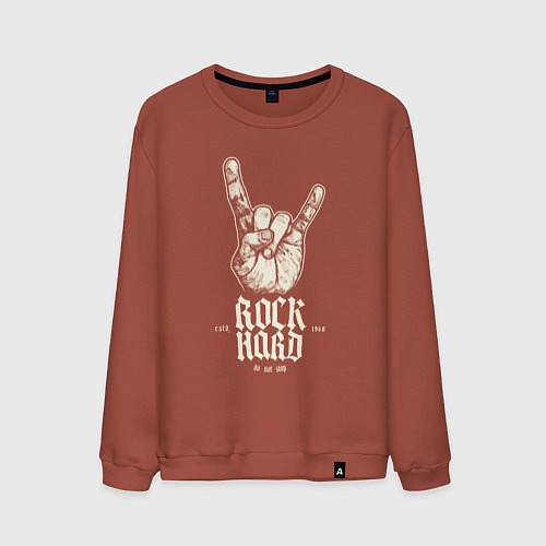 Мужской свитшот Тяжёлый рок не остановить / Кирпичный – фото 1
