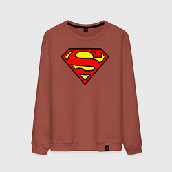 Свитшот хлопковый мужской Superman logo, цвет: кирпичный