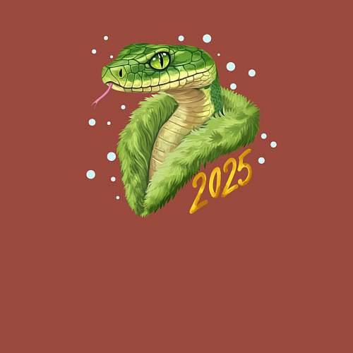 Мужской свитшот Змея в шубе - 2025 / Кирпичный – фото 3