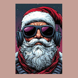 Свитшот хлопковый мужской Санта Клаус в очках, цвет: пыльно-розовый — фото 2