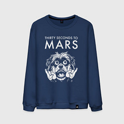 Свитшот хлопковый мужской Thirty Seconds to Mars rock dog, цвет: тёмно-синий