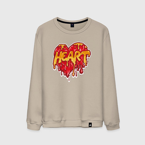 Мужской свитшот Honey heart / Миндальный – фото 1