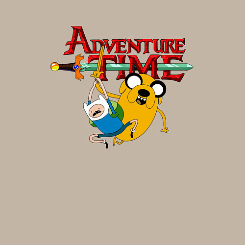 Мужской свитшот Время приключений логотип / Миндальный – фото 3