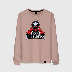 Свитшот хлопковый мужской Утка геймер, цвет: пыльно-розовый