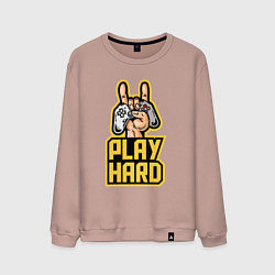 Свитшот хлопковый мужской Gemer play hard, цвет: пыльно-розовый