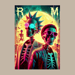 Свитшот хлопковый мужской Rick and Morty cool skeletons, цвет: миндальный — фото 2