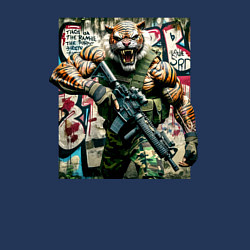 Свитшот хлопковый мужской Cool tiger - special forces, цвет: тёмно-синий — фото 2