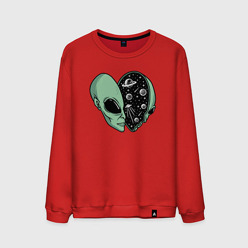Мужской свитшот Space alien / Красный – фото 1