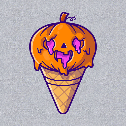 Мужской свитшот Ice cream pumpkin / Меланж – фото 3