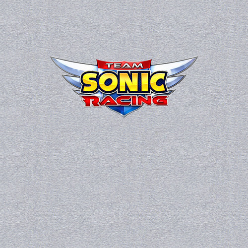 Мужской свитшот Team Sonic racing - logo / Меланж – фото 3
