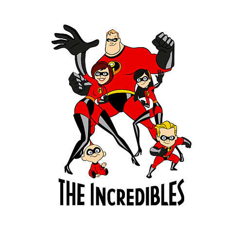 Мужской свитшот Суперсемейка персонажи / Белый – фото 3