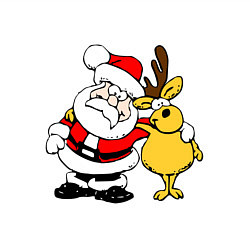 Свитшот хлопковый мужской Новогодняя парочка, цвет: белый — фото 2