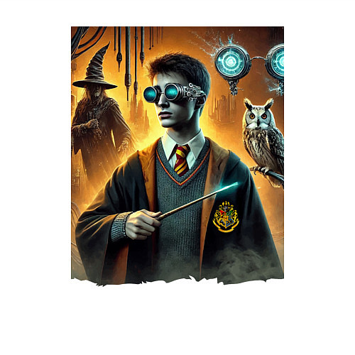 Мужской свитшот Harry Potter - steampunk fantasy / Белый – фото 3