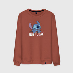 Свитшот хлопковый мужской Not today Stitch, цвет: кирпичный