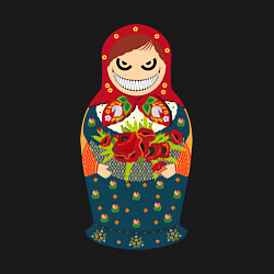 Свитшот хлопковый мужской Злобная матрёшка, цвет: черный — фото 2