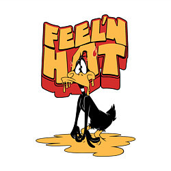 Свитшот хлопковый мужской Даффи Дак тает от жары, цвет: белый — фото 2