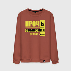 Свитшот хлопковый мужской Прочь сомнения, цвет: кирпичный