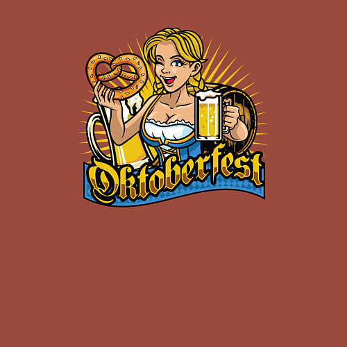 Мужской свитшот Oktoberfest girl / Кирпичный – фото 3