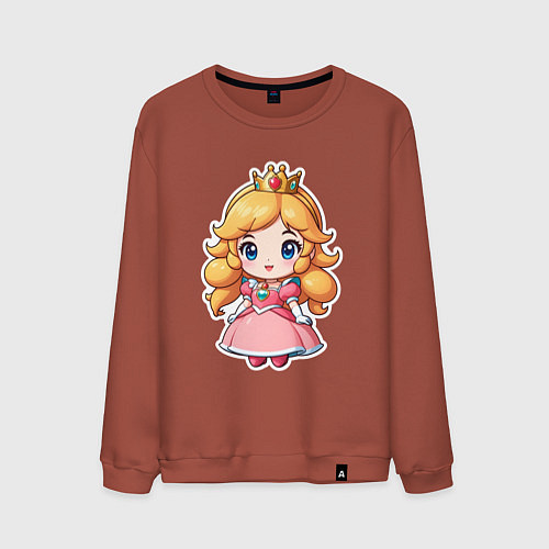 Мужской свитшот Маленькая принцесса Пич / Кирпичный – фото 1