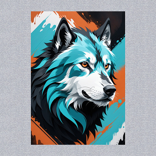 Мужской свитшот Серо-голубой волк / Меланж – фото 3